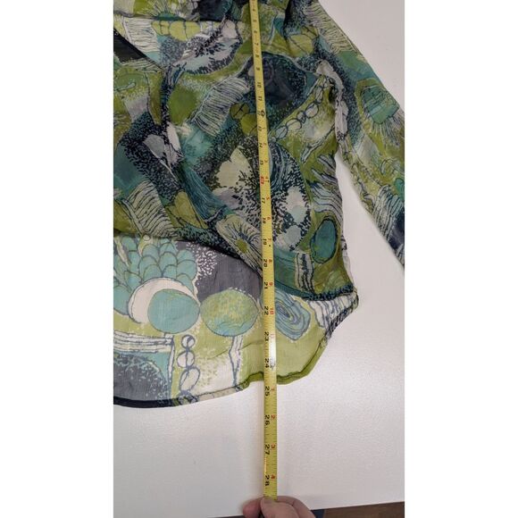 Sigal A Los Angeles Abstract Paisley Silk V-Neck Blouse, size S - Picture 9 of 9